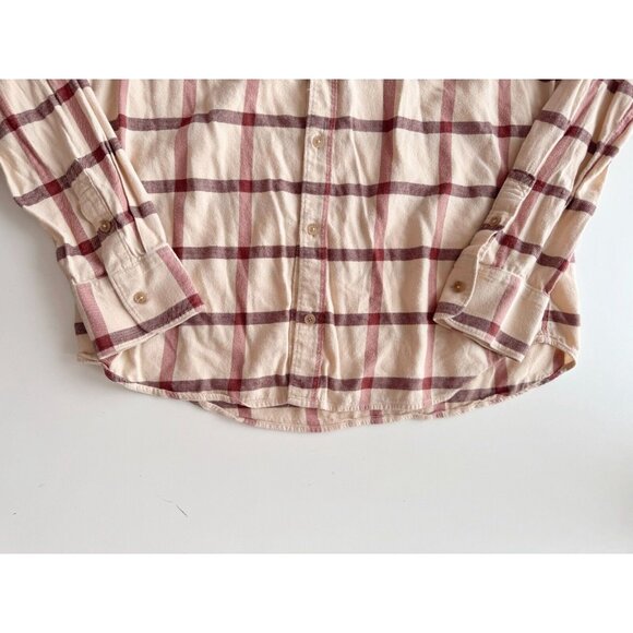 Men's PAIGE Everett Rusted CopperCheck Cotton Flannel Button Down Shirt, Size L - Picture 8 of 14